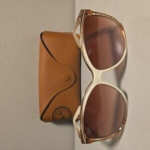 Ray Ban Sunglasses White and Gold
